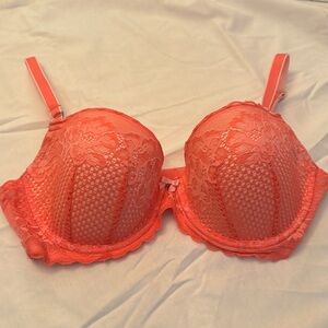 Coral lace bra